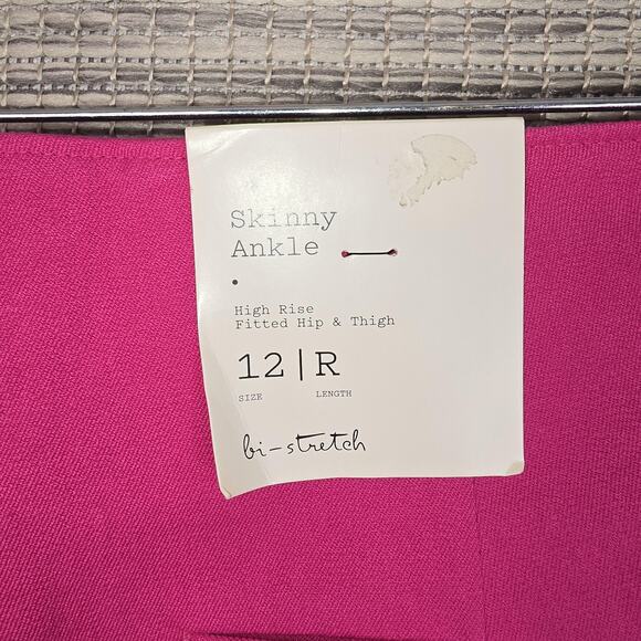 A New Day Pants Womens 12 Pink Skinny Ankle High Rise Bi-Stretch Fitted Career - Picture 6 of 14